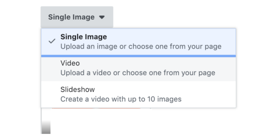 Pick Facebook ads Format 