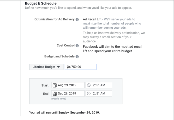 Facebook ads and Scheduling 
